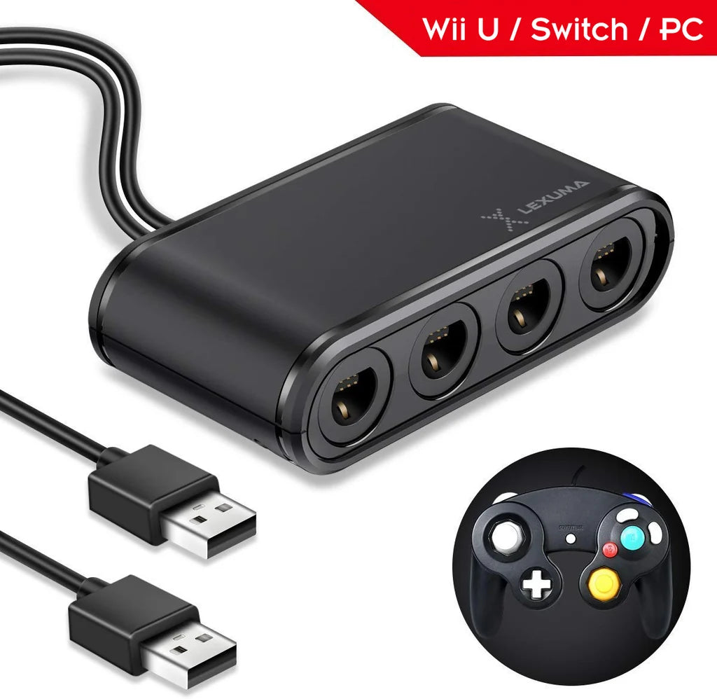 4 Way-Port Gamecube Controller Adapter for Nintendo Wii U/Switch & PC WH-046